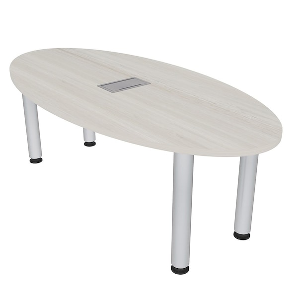 33.5 in W, 59.5 in L, 29 in H, Engineered Wood Top, Ivory